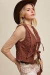 Mocha Lace Eyelet Vest