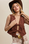 Mocha Lace Eyelet Vest