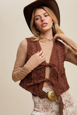 Mocha Lace Eyelet Vest