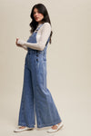 Wide Leg Denim Overalls