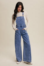 Wide Leg Denim Overalls