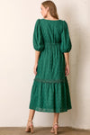 Evergreen Eyelet Midi Dress