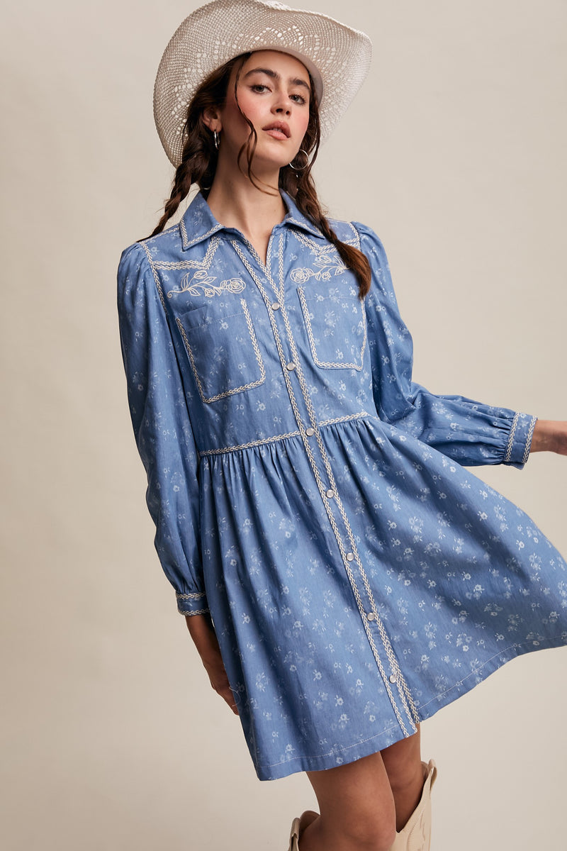 Western Denim Mini Dress
