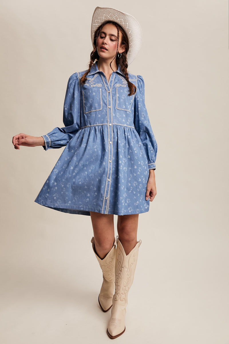 Western Denim Mini Dress