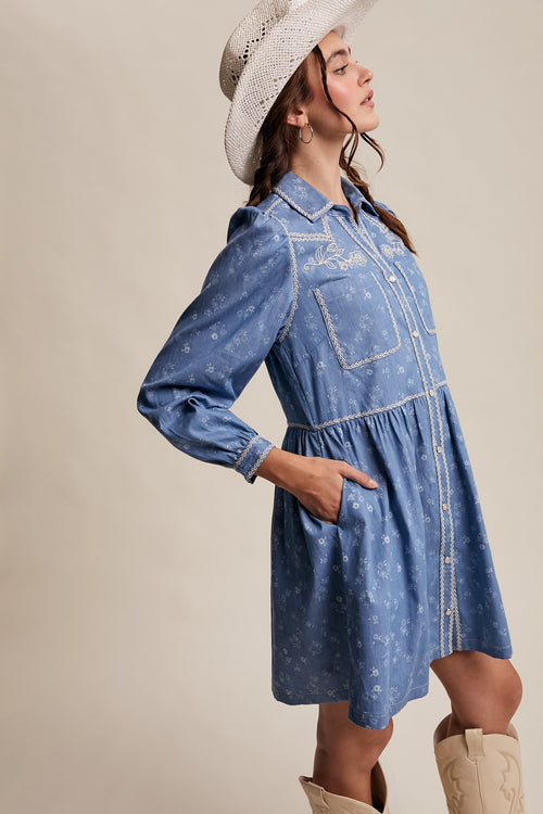 Western Denim Mini Dress