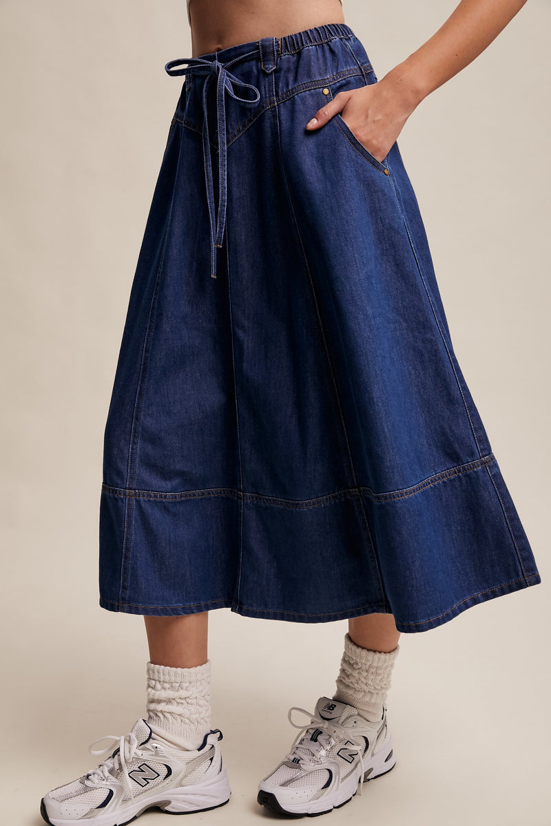 Denim Midi Skirt