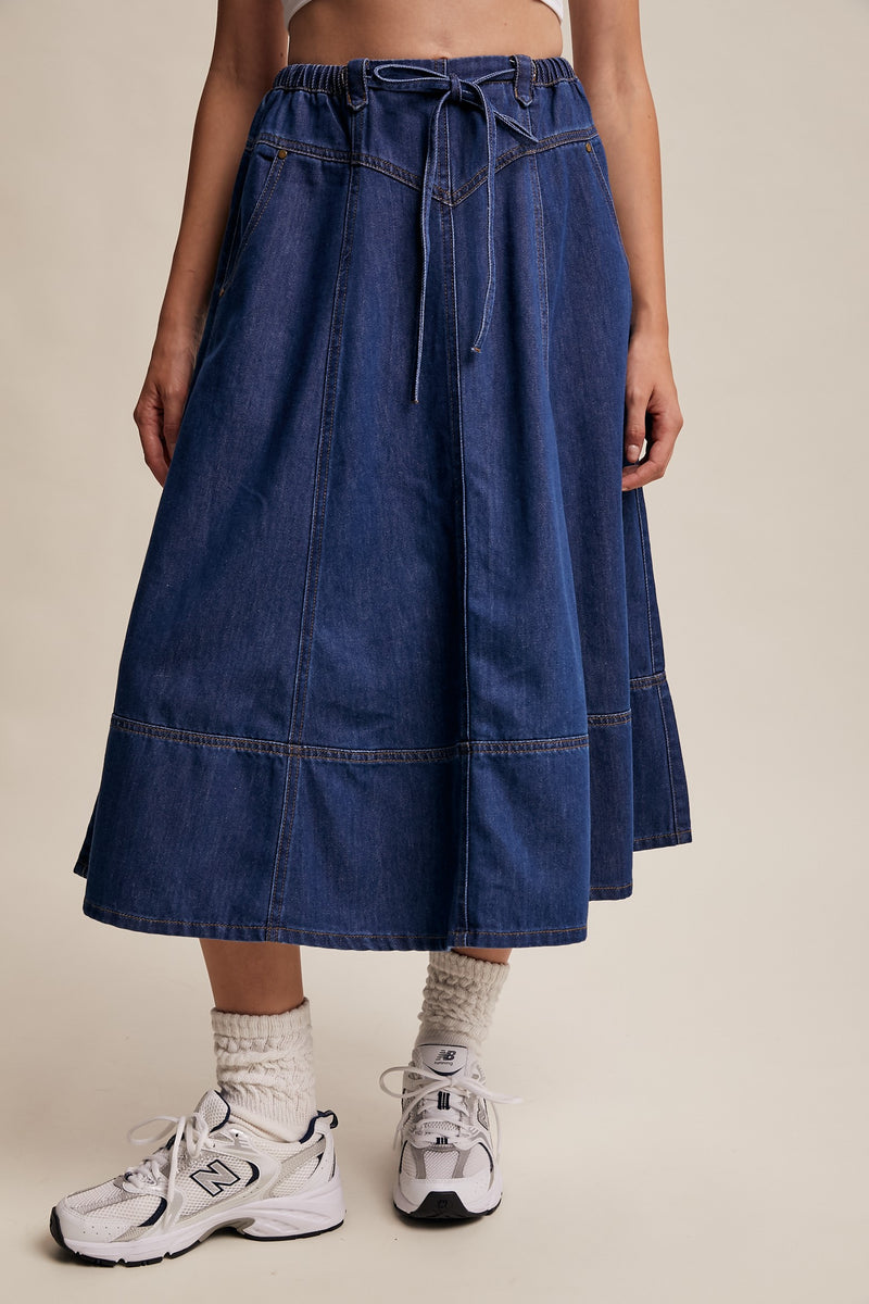 Denim Midi Skirt