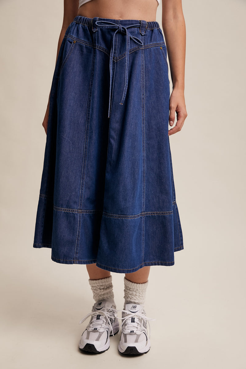 Denim Midi Skirt