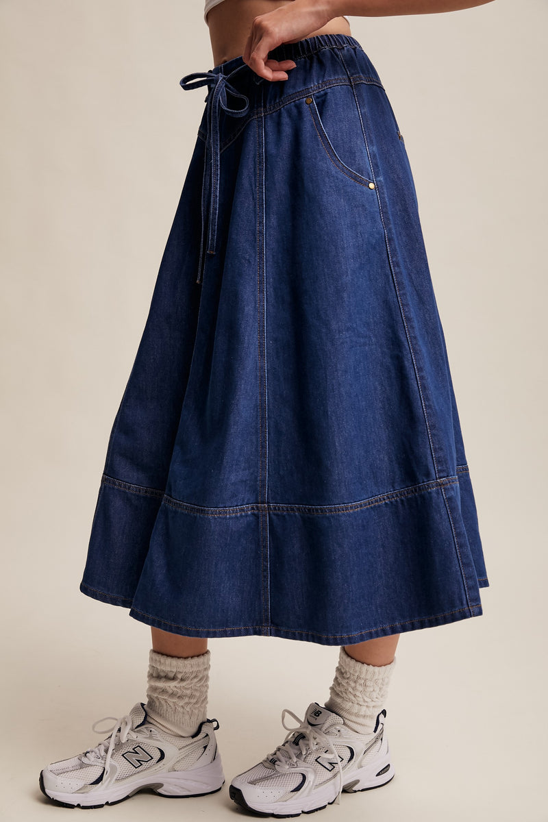 Denim Midi Skirt