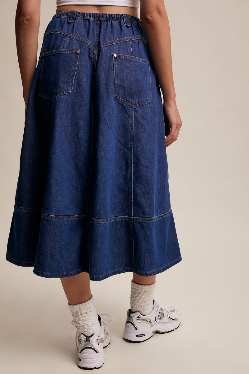 Denim Midi Skirt