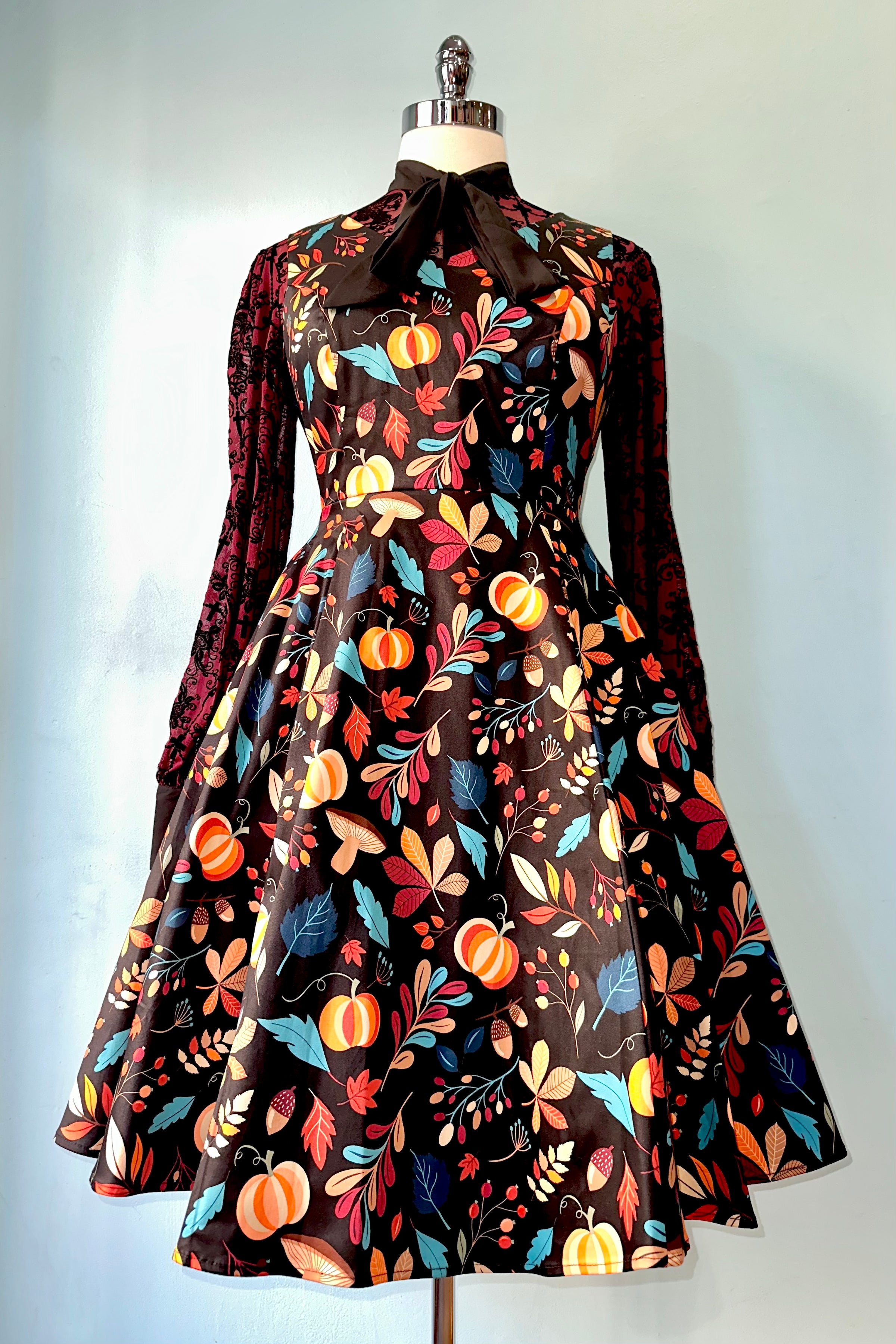 Pumpkins and Leaves V-Neck Dress by Eva Rose – Modern Millie Pumpkins and Leaves V-Neck Dress by Eva Rose – Modern Millie