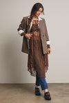 Sheer Lace Layering Dress in Mocha