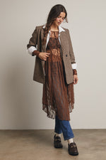 Sheer Lace Layering Dress in Mocha