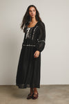 Black Floral Jacquard Corset Maxi Dress