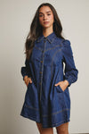 Western Denim Loose Mini Dress