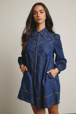 Western Denim Loose Mini Dress