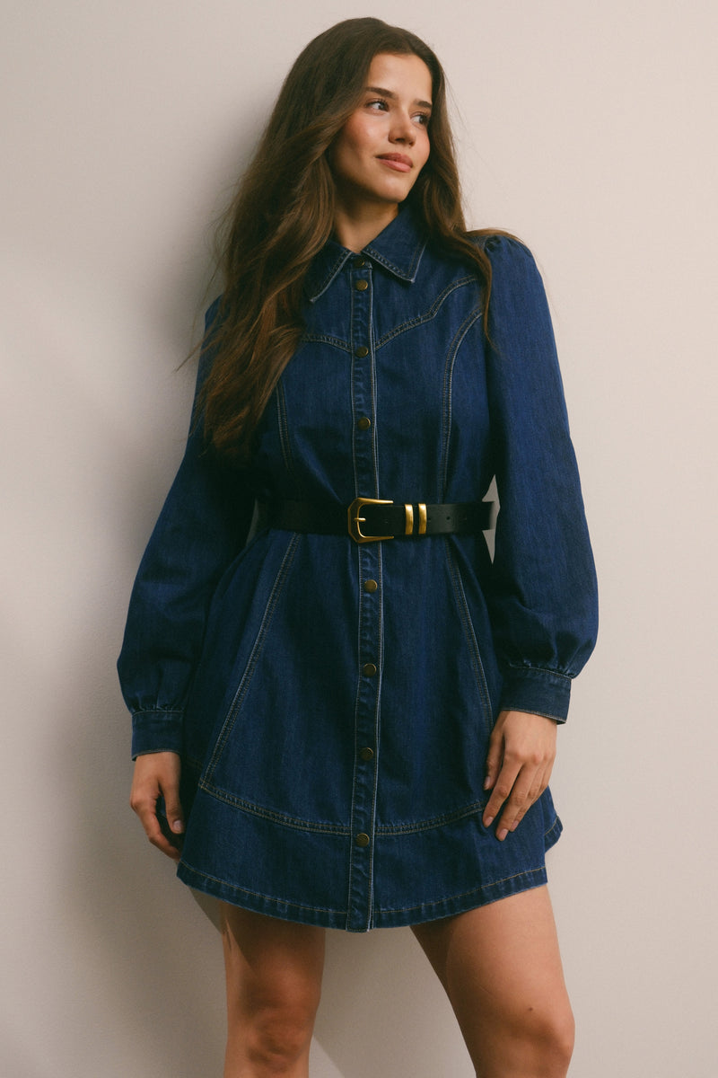 Western Denim Loose Mini Dress