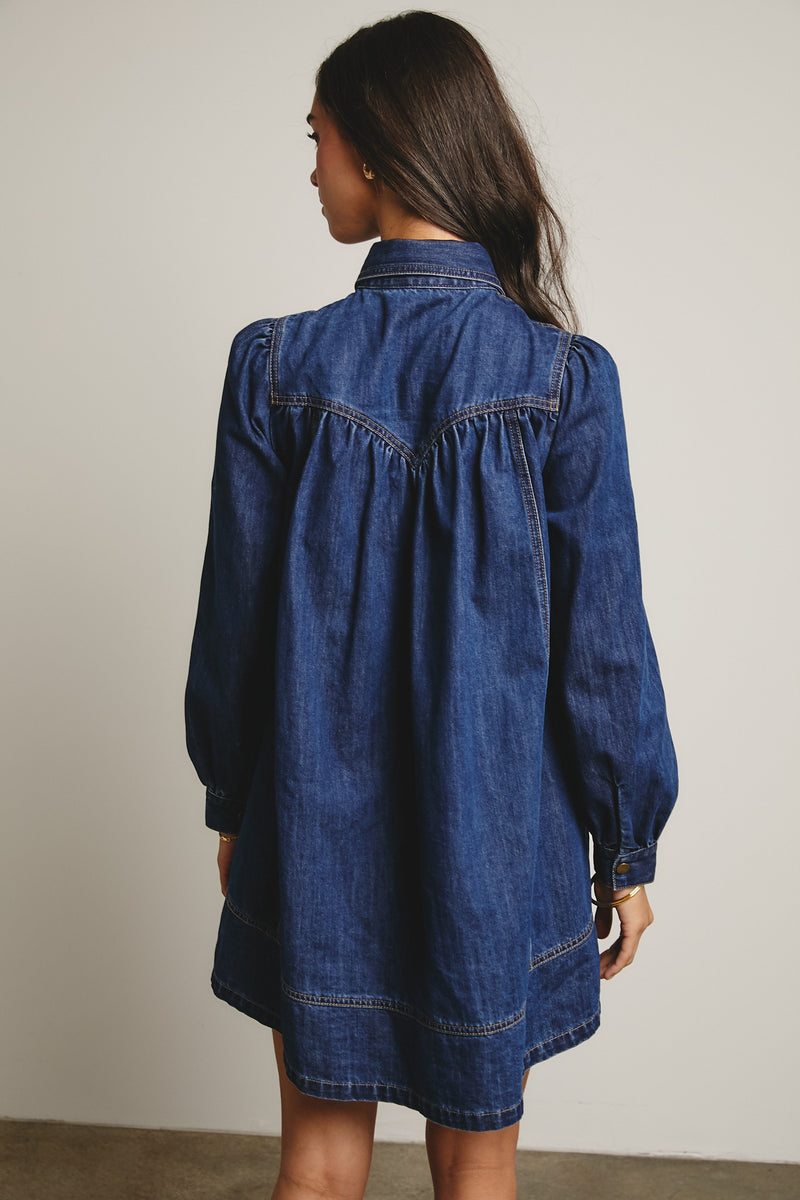western loose dress LanaWest Women's Western Casual Corduroy Ditsy Ditsy Floral Loose Fit Dropped Shoulder Smock Dress