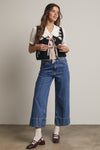 Black Floral Knit Tie Front Vest