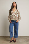 Light Sage Floral Peplum Top