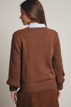 Mocha Tiny Floral Embroidered Sweater