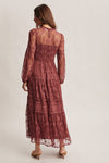 Lace Victorian Inspired Maxi Dress in Plum