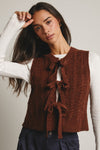 Chestnut Knit Tie Front Vest