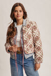 Rose Floral Quilted Jacket in Ivory