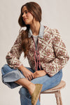 Rose Floral Quilted Jacket in Ivory