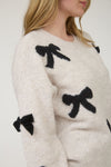 Bow Pullover Sweater in Oatmeal