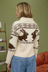 Bunny Jacquard Button Down Cardigan Sweater
