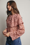 Lace and Embroidered Top in Blush
