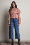 Lace and Embroidered Top in Blush