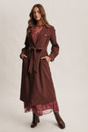 Belted Trench Coat in Chestnut