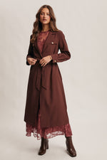 Belted Trench Coat in Chestnut