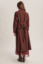 Belted Trench Coat in Chestnut