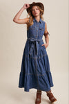 Sleeveless Denim Midi Dress