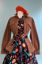 Mocha Denim Puff Sleeve Button Down Top