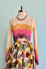 Cropped Multicolor and Lurex Sweater by Molly Bracken