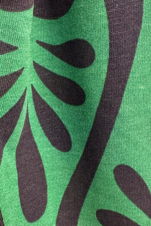 Black and Green Bateau Neck Top by Compania Fantastica