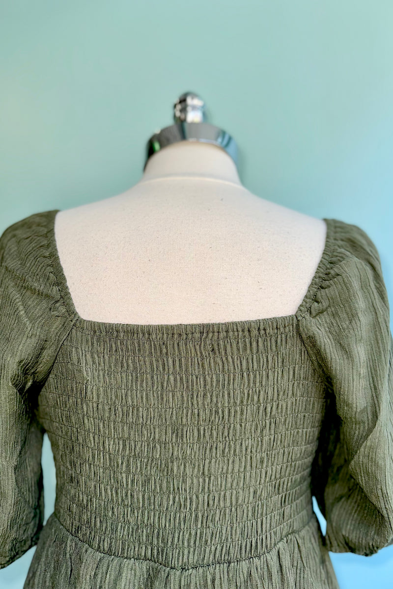 Olive Green Bronte Midi Dress