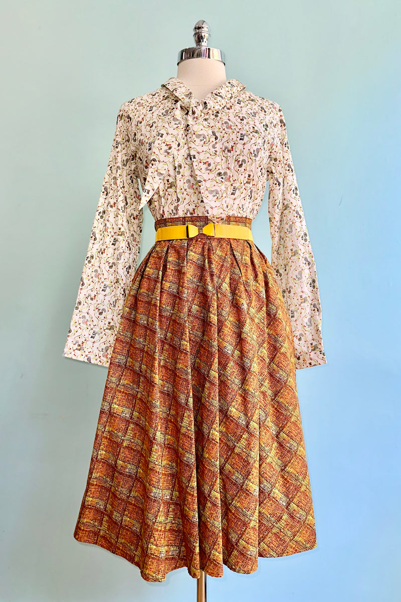 Squirrel and Acorns Button Down Cropped Top by Banned