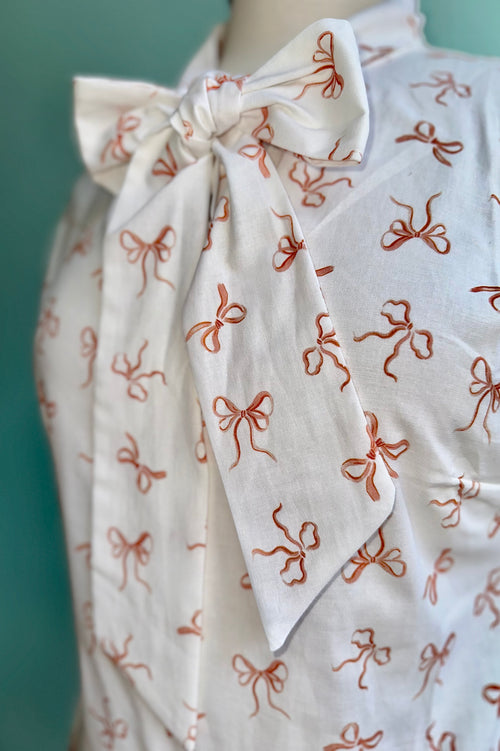 Pink Bows Bow Top by Retrolicious