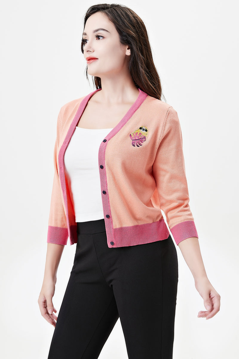 Sloths Embroidered Skye Cardigan by Miss Lulo