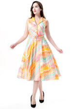 Peach Rainbow Marble Jani Dress by Miss Lulo