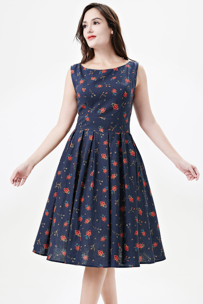 Navy Lady Bugs Lily Dress by Miss Lulo