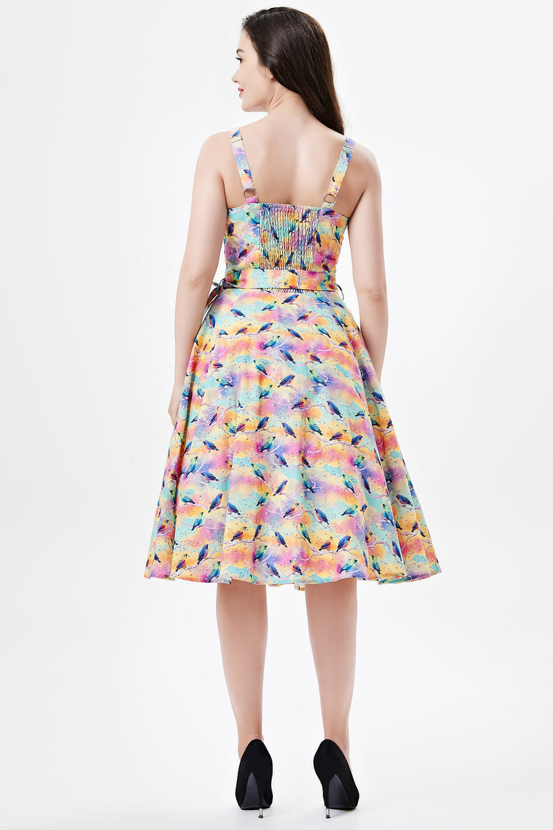 Rainbow Bird Lori Dress by Miss Lulo