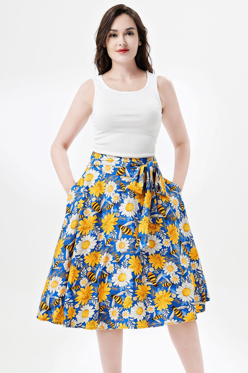 Daisies and Bees Clara Skirt by Miss Lulo