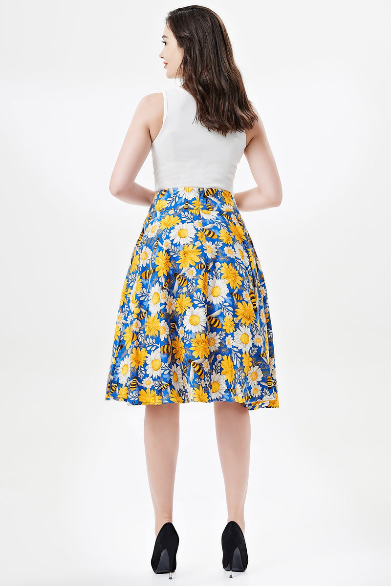 Daisies and Bees Clara Skirt by Miss Lulo