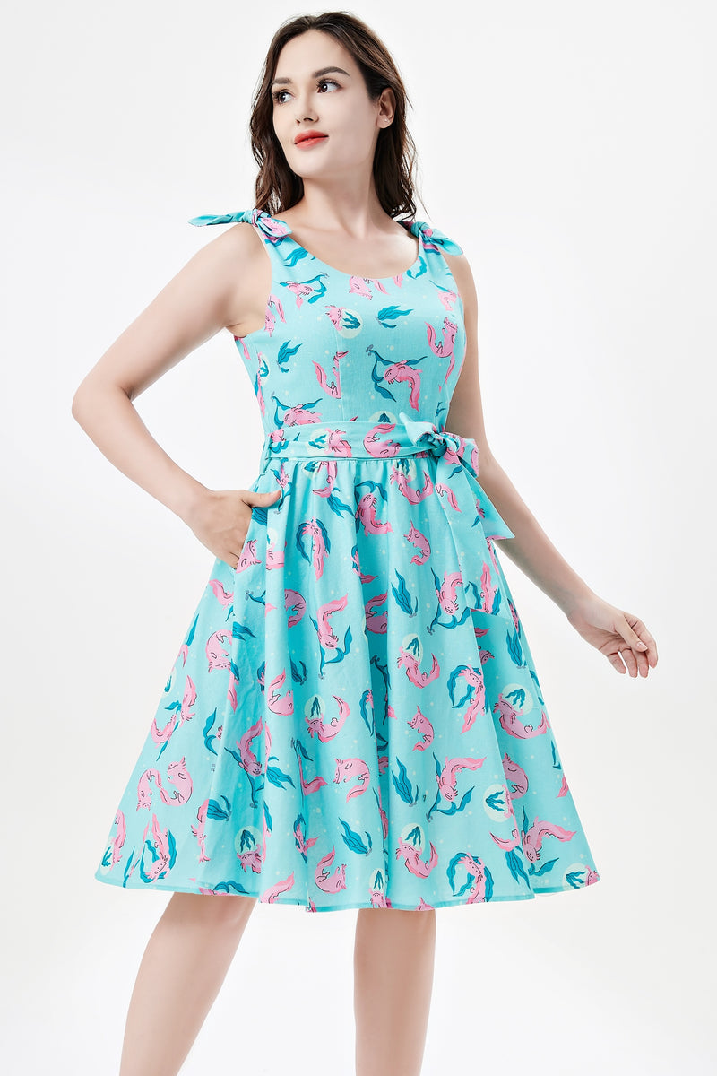 Teal Axolotl Bri Dress by Miss Lulo